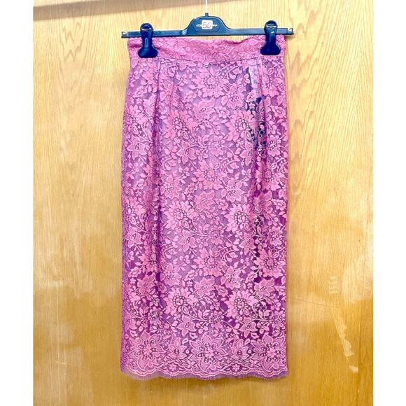 NWT Dolce & Gabbana Lace Knee Sheath Brocade Midi Pencil Skirt IT 38 US XS - Picture 9 of 11